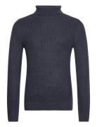 Pullover Tops Knitwear Turtlenecks Navy Blend