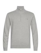 Cotton Half Zip Tops Knitwear Half Zip Jumpers Grey GANT