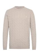 Phillips Brook Cable Crew Neck Sweater Angora Heather Tops Knitwear Ro...