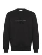 Chenille Monologo Crew Neck Tops Sweat-shirts & Hoodies Sweat-shirts B...