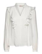 Fqshu-Shirt Tops Blouses Long-sleeved White FREE/QUENT