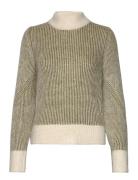 Ihkamara Ls Stripe4 Tops Knitwear Turtleneck Khaki Green ICHI