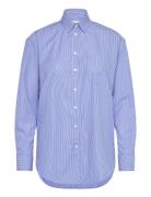 Rel Classic Poplin Striped Shirt Tops Shirts Long-sleeved Blue GANT