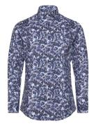 Aop Leaf Shirt L/S Tops Shirts Casual Navy Lindbergh