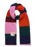 Multi Stripes Knitted Scarf Accessories Scarves Winter Scarves Pink Bo...