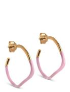 Sway Hoops Accessories Jewellery Earrings Hoops Gold Enamel Copenhagen