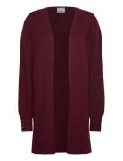 Ihkamara Ca Long Tops Knitwear Cardigans Burgundy ICHI