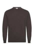 100 % Merino Crew Neck Knit Tops Knitwear Round Necks Brown Lindbergh ...