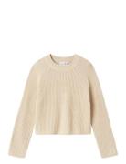 Nkfvenja Ls Loose Short Knit Tops Knitwear Pullovers Cream Name It