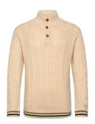 Inneyo Tops Knitwear Half Zip Jumpers Cream INDICODE