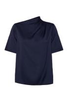 Lima Tee Tops Blouses Short-sleeved Navy Ahlvar Gallery