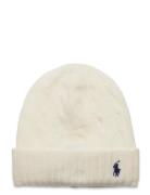 Cable-Knit Wool-Cashmere Beanie Accessories Headwear Beanies Cream Pol...