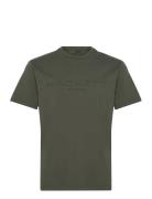 Hs Embossed Tee Tops T-shirts Short-sleeved Green Hackett London