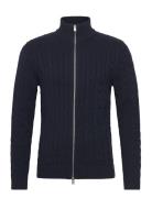 Slhryan Structure Full Zip Tops Knitwear Full Zip Jumpers Navy Selecte...