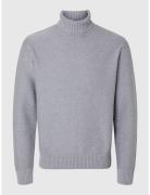 Slhaxel Ls Knit Roll Neck Noos Tops Knitwear Turtlenecks Grey Selected...