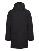 Tech Hooded Parka Parkas Jakke Black Tom Tailor