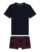 Ss Tee/Trunk Gift Set Boxed Undertøysett Navy Tommy Hilfiger