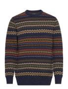 Barbour Case Fair Crew Tops Knitwear Round Necks Navy Barbour