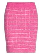 Viaudrey Check Knit Skirt /Ka Kort Skjørt Pink Vila