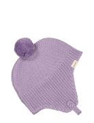 Aly Pompom Accessories Headwear Hats Beanie Purple MarMar Copenhagen