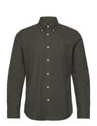 Watts Flannel Shirt-Slim Fit Tops Shirts Casual Khaki Green Morris