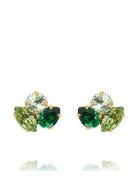 Ana Earrings Gold Øredobber Smykker Green Caroline Svedbom