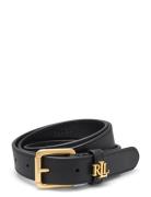 Logo-Keeper Leather Belt Belte Black Lauren Ralph Lauren