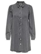 Onlalma L/S Dress Dnm Cro Kort Kjole Grey ONLY