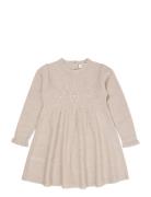 Merino Ls Cable Dress W. Hearts Dresses & Skirts Dresses Casual Dresse...