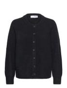 Slfrena Ls Knit Cardigan Camp Tops Knitwear Cardigans Black Selected F...