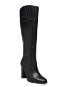 Page Ii Burnished Leather Tall Boot Høye Støvletter Black Lauren Ralph...