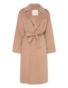 Ls Df Wool Long Wrap Coat Outerwear Coats Winter Coats Beige Calvin Kl...