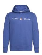 Printed Graphic Hoodie Tops Sweat-shirts & Hoodies Hoodies Blue GANT