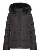 Faux-Fur-Trim Hooded Down Coat Fôret Jakke Black Lauren Ralph Lauren