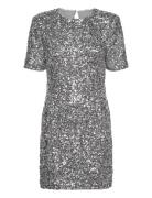 Rwzoey Ss Short Dress Kort Kjole Silver Rosemunde