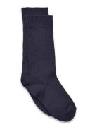 Wool Rib Knee Socks Socks & Tights Socks Navy Mp Denmark