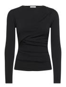 Rue Tops T-shirts & Tops Long-sleeved Black Reiss