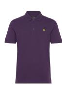 Plain Polo Shirt Tops Polos Short-sleeved Purple Lyle & Scott