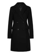 Double-Breasted Wool Coat Ullfrakk Frakk Black Mango