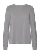 Olmfree Life L/S Boatneck Top Jrs Tops Blouses Long-sleeved Grey Only ...