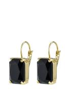 Aspen Earring Black/Gold Øredobber Smykker Black Bud To Rose