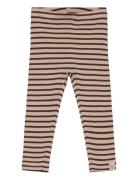 Legging Modal Striped Bottoms Leggings Brown Petit Piao