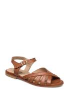 Sandals - Flat - Open Toe - Op Flate Sandaler Brown ANGULUS