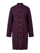 Luna Organic Cotton Checked Flannel Nightshirt Pyjamas Red Lexington H...