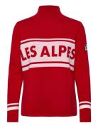 Les Alpes Knitted Sweater Tops Knitwear Turtleneck Red Twist & Tango