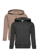 Sweat Jacket W. Hood Tops Sweat-shirts & Hoodies Hoodies Brown Minymo