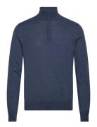 Kiyan Light Merino Quarter Zip Tops Knitwear Half Zip Jumpers Blue J. ...