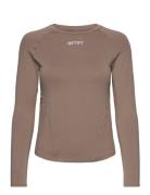 Soft Basic Long Sleeve Sport T-shirts & Tops Long-sleeved Brown Aim´n