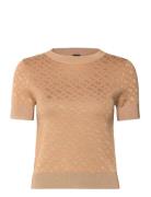 Forkena Tops Knitwear Jumpers Beige BOSS