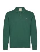 Reg Shield Ls Pique Rugger Tops Polos Long-sleeved Green GANT